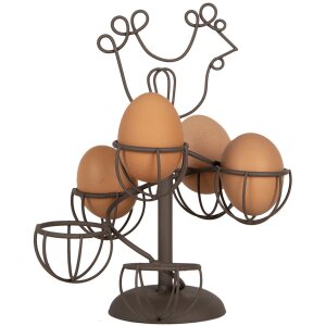 Clayre & Eef 6Y5701 Egg Holder Brown Iron Country Style Ø 17x23 cm