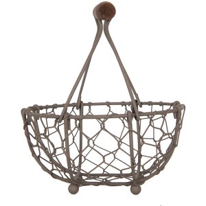 Clayre & Eef 6Y5705 Basket Brown Ø 14x7/17 cm Iron country style