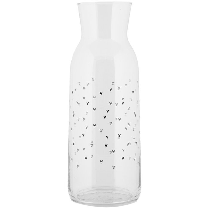 Clayre & Eef BHSGL0002 Carafe Heart Pattern Glass Ø 9x25 cm 1000 ml Transparent