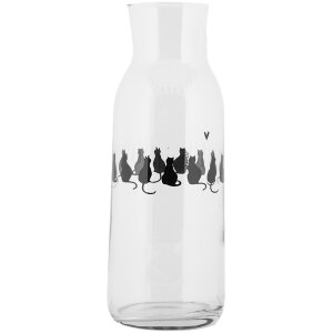 Clayre & Eef PWSGL0001 Carafe glass cat motif...