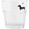 Clayre & Eef drinking glass PWSGL0006 dachshund motif 200 ml Ø 8x8 cm