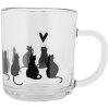 Clayre & Eef PWSGL0007 Tea glass cat motif 200 ml 11x8x9 cm country style