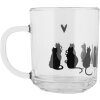 Clayre & Eef PWSGL0007 Tea glass cat motif 200 ml 11x8x9 cm country style