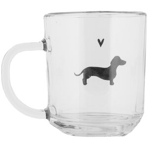 Clayre & Eef PWSGL0008 Tea glass dachshund motif...