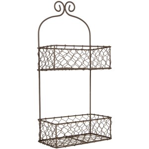 Clayre & Eef 6Y5710 Iron Shelf with Baskets Brown...