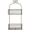 Clayre & Eef 6Y5710 Iron Shelf with Baskets Brown 20x12x45 cm