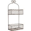 Clayre & Eef 6Y5710 Iron Shelf with Baskets Brown 20x12x45 cm