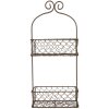 Clayre & Eef 6Y5710 Iron Shelf with Baskets Brown 20x12x45 cm