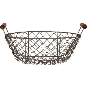 Clayre & Eef 6Y5716 Basket set of 3 iron brown Ø 27/24/21 cm country style