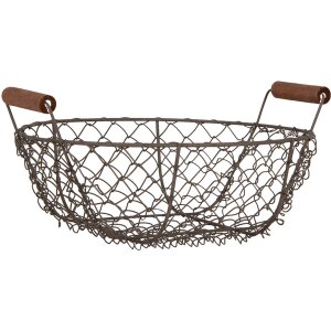 Clayre & Eef 6Y5716 Basket set of 3 iron brown Ø 27/24/21 cm country style