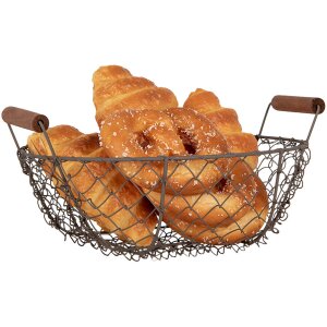 Clayre & Eef 6Y5716 Basket set of 3 iron brown Ø 27/24/21 cm country style