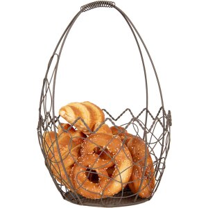 Clayre & Eef 6Y5717 Basket Set 3 Brown Iron Country Style Ø 28x17/37 cm