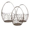 Clayre & Eef 6Y5717 Basket Set 3 Brown Iron Country Style Ø 28x17/37 cm