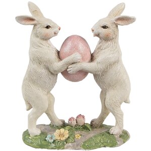 Clayre & Eef 6PR4390 Decorative Rabbit Beige Pink...