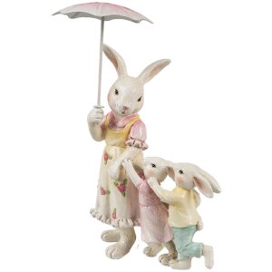 Clayre & Eef 6PR4391 Decorative Rabbit White Pink...