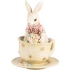 Clayre & Eef 6PR4395 Decorative Rabbit Beige Pink 8x8x11 cm Polyresin