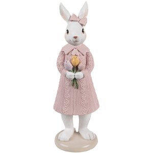 Clayre & Eef 6PR4411 Decorative Rabbit White Pink...