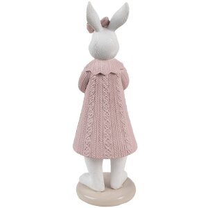 Clayre & Eef 6PR4411 Decorative Rabbit White Pink 8x8x23 cm Polyresin