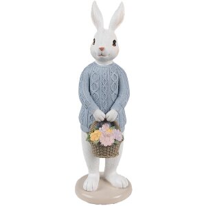 Clayre & Eef 6PR4412 Decorative Rabbit White Blue...