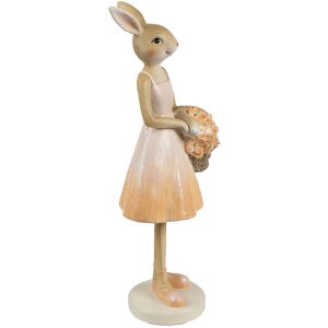 Clayre & Eef 6PR4419 Decorative Rabbit Beige Pink 9x6x21 cm Polyresin