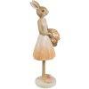 Clayre & Eef 6PR4419 Decorative Rabbit Beige Pink 9x6x21 cm Polyresin