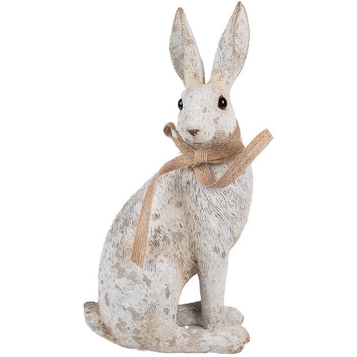 Clayre & Eef 6PR5152 Decorative Rabbit Grey 14x10x26 cm Polyresin Country Style