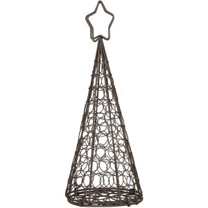 Clayre & Eef 6Y5703 Christmas tree decoration iron brown Ø 13x32 cm country style