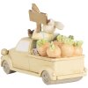 Clayre & Eef 6PR4388 Decorative Rabbit in a Car White Beige 16x8x12 cm