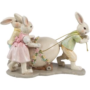 Clayre & Eef 6PR4389 Decorative Rabbit Beige Yellow 17x8x11 cm