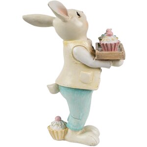 Clayre & Eef 6PR4392 Decorative Rabbit Beige Yellow Polyresin 11x6x16 cm