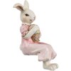 Clayre & Eef 6PR4394 Decorative Rabbit Beige Pink 7x5x13 cm Polyresin Country Style