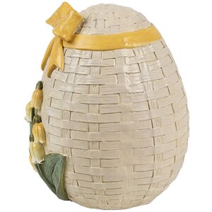 Clayre & Eef 6PR4400 Decorative Egg Beige Yellow Polyresin 9x8x10 cm Country Style