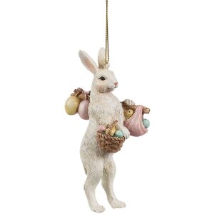 Clayre & Eef 6PR4405 Decoration Pendant Rabbit Beige...