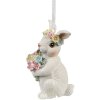 Clayre & Eef 6PR4409 Decoration Hanger Rabbit White 5x5x8 cm