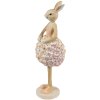 Clayre & Eef 6PR4418 Decorative Rabbit Beige Pink 9x7x22 cm Polyresin Country Style