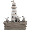 Clayre & Eef 6PR4422 Decorative Lighthouse White Brown 10x4x12 cm Polyresin