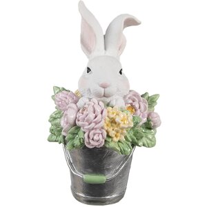 Clayre & Eef 6PR5174 Decorative Rabbit White Pink...