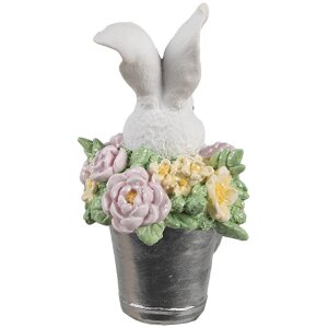 Clayre & Eef 6PR5174 Decorative Rabbit White Pink Polyresin 8x9x15 cm