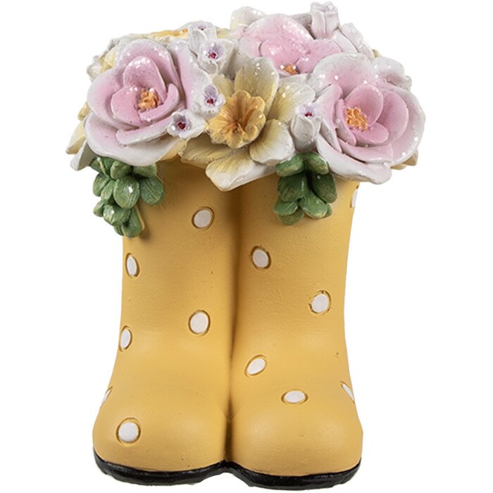 Clayre & Eef 6PR5182 Decoration Boots Yellow Country Style 10x10x12 cm