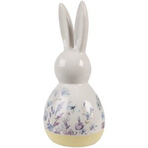 Clayre & Eef 6CE2015 Decorative Rabbit White Blue Ceramic 12x10x23 cm