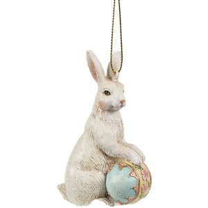 Clayre & Eef 6PR4396 Pendant Rabbit Beige Blue 6x3x9...