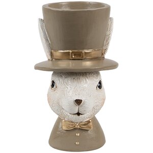 Clayre & Eef 6PR4401 Eggcup Rabbit Beige Brown 7x7x12...