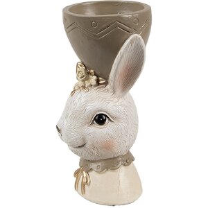 Clayre & Eef 6PR4402 Eggcup Rabbit Beige Brown...