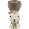 Clayre & Eef 6PR4402 Eggcup Rabbit Beige Brown Country style 7x7x12 cm