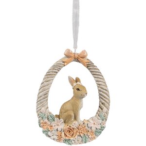 Clayre & Eef 6PR4403 Decoration Hanger Rabbit Beige...