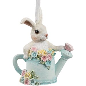 Clayre & Eef 6PR4408 Pendant Rabbit White Blue...