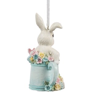 Clayre & Eef 6PR4408 Pendant Rabbit White Blue...