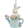 Clayre & Eef 6PR4408 Pendant Rabbit White Blue Polyresin 8x4x10 cm