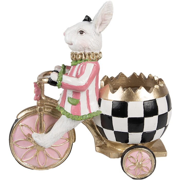 Clayre & Eef 6PR5193 Decorative Rabbit Pink White Country Style 20x11x19 cm