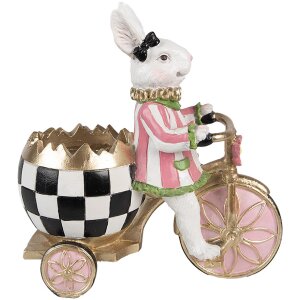 Clayre & Eef 6PR5193 Decorative Rabbit Pink White Country Style 20x11x19 cm